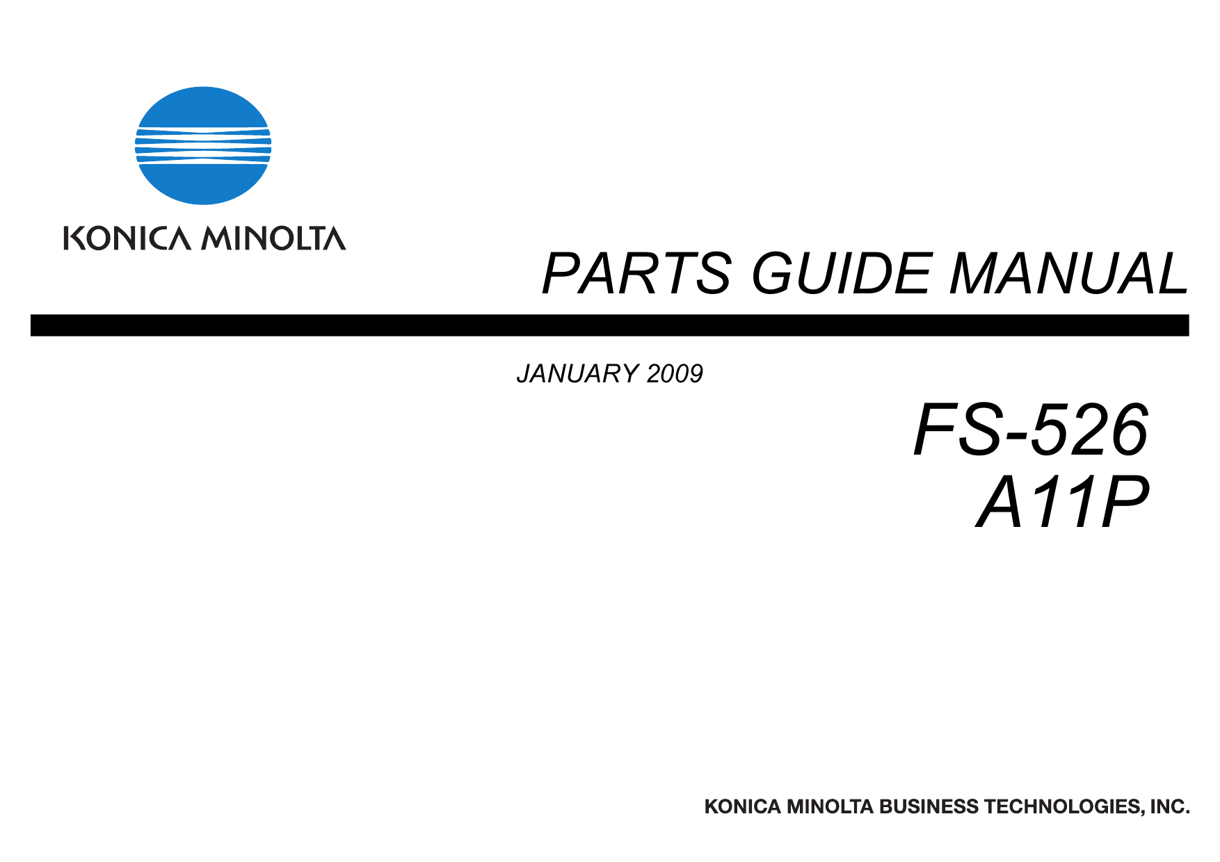 Konica-Minolta Options FS-526 A11P Parts Manual-1